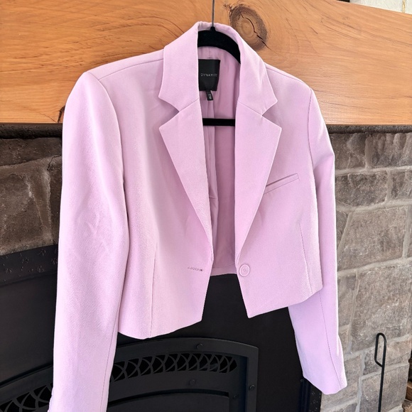 Lavender Cropped Single-Breast Blazer - Picture 1 of 6
